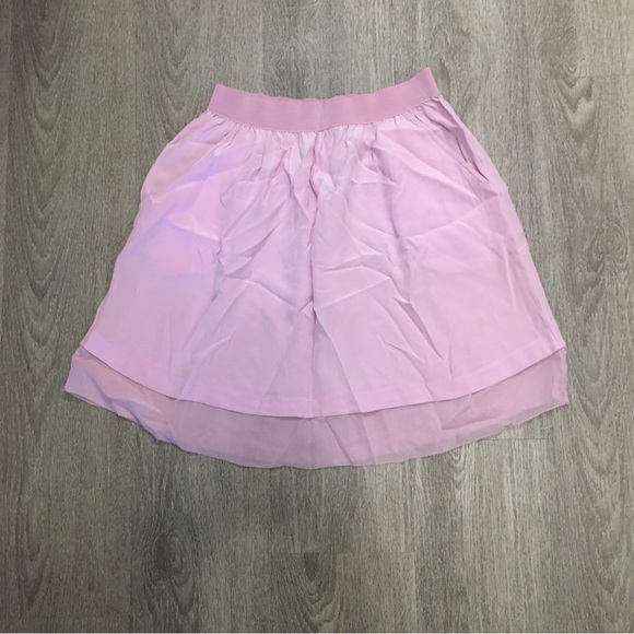 Medium Pink Sheer Raw Silk Wilfred Skirt - Picture 2 of 2